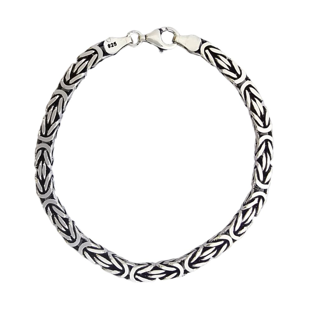 925 SOLID SILVER BYZANTINE CHAIN BRACELERT