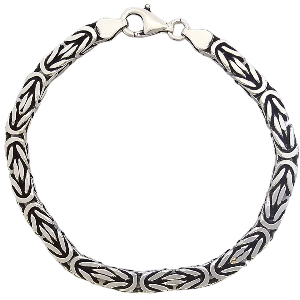 925 SOLID SILVER BYZANTINE CHAIN BRACELET