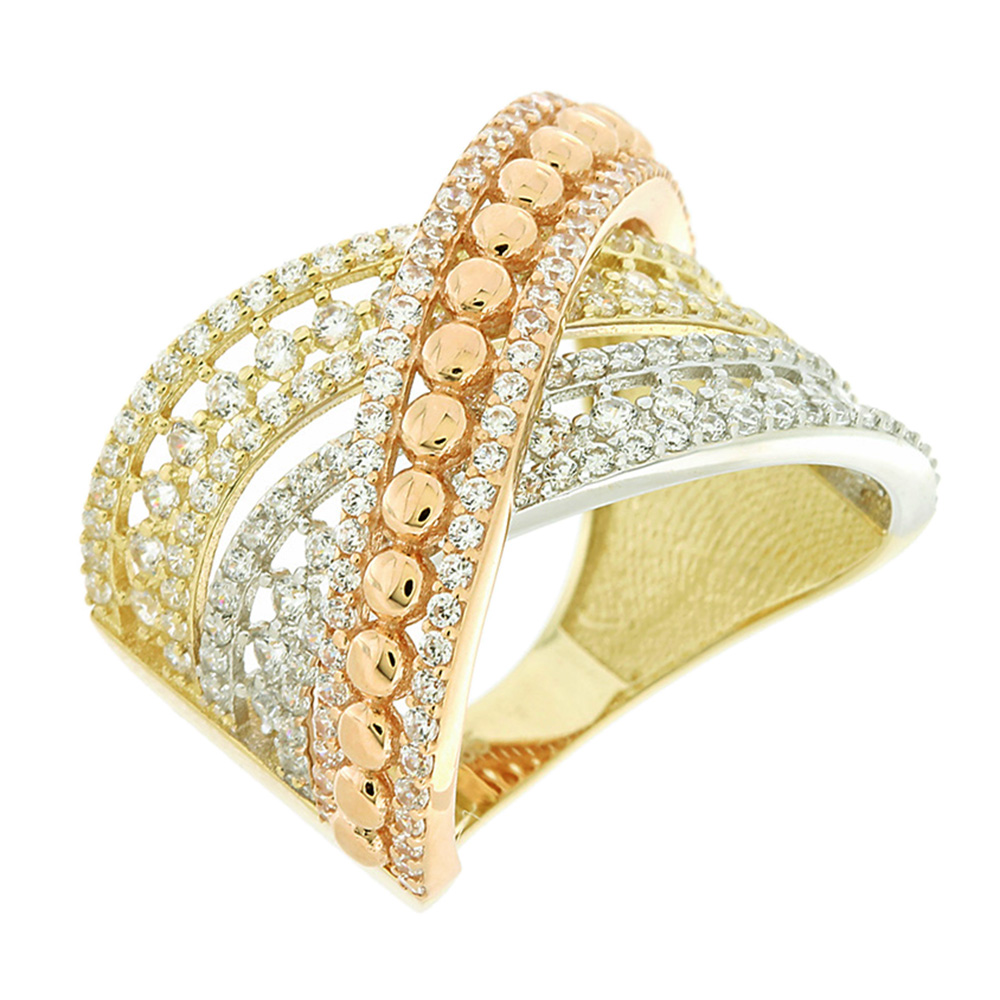 14K MULTI COLOR CZ RING