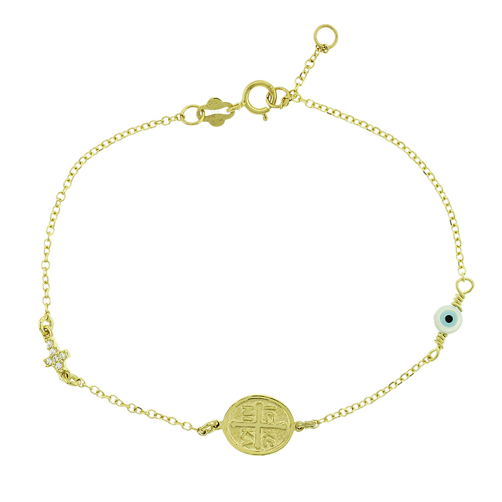 14K GOLD EVIL EYE BRACELET