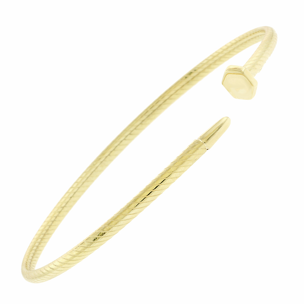 14K GOLD NAIL BANGLE BRACELET
