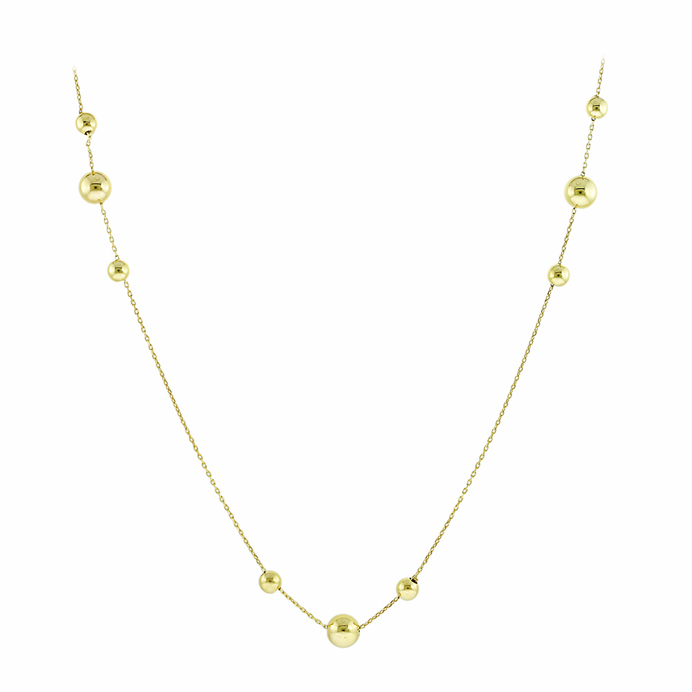 14K GOLD BALL NECKLACE