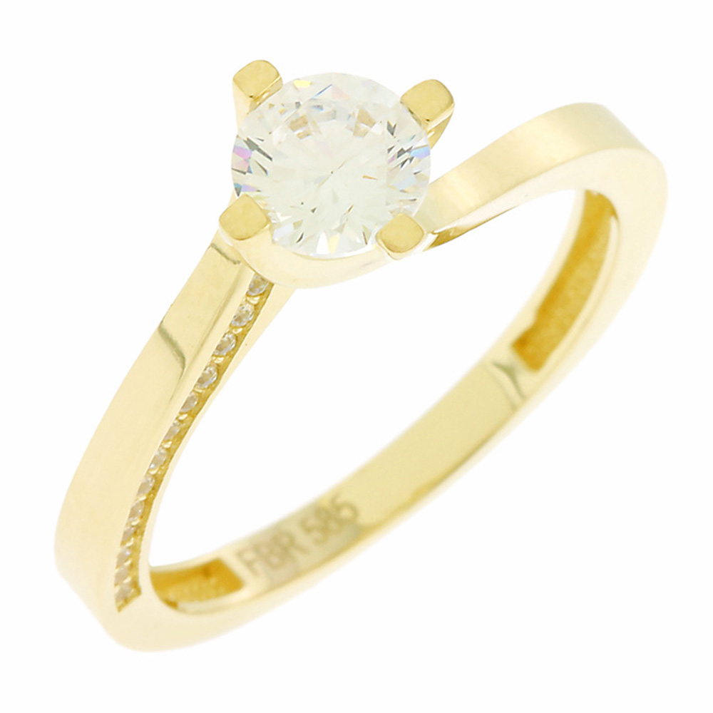 14K GOLD CUBIC ZIRCON PROMISE RING