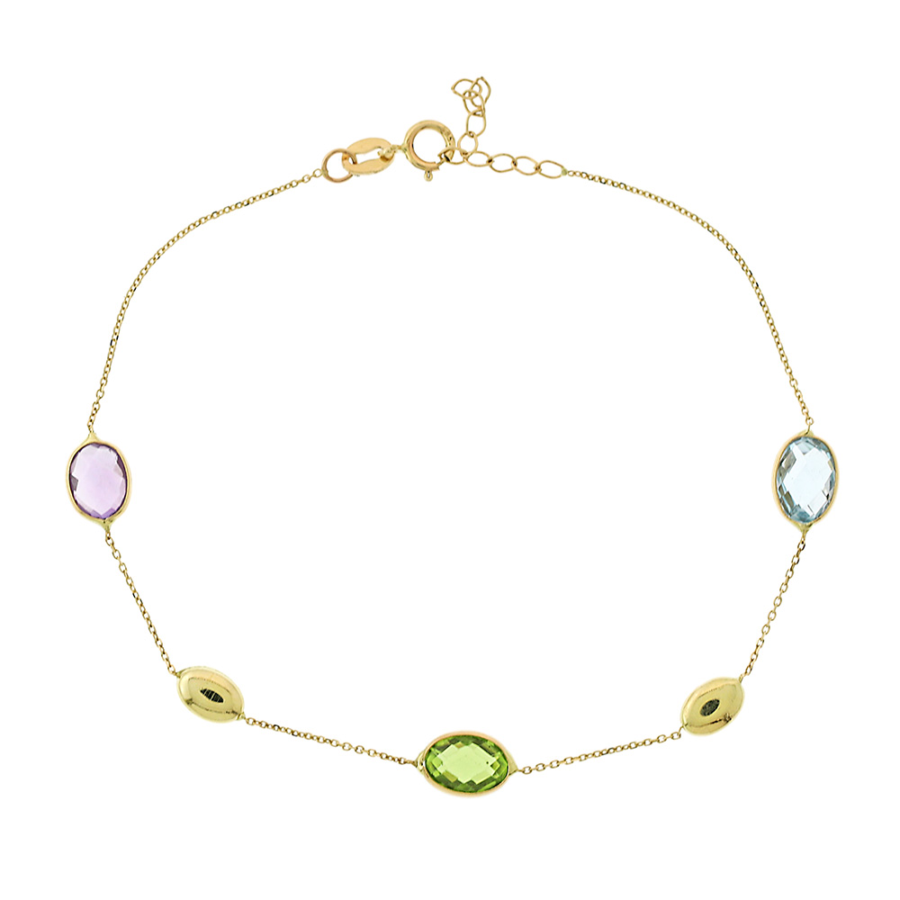 14k multicolor stones bracelet