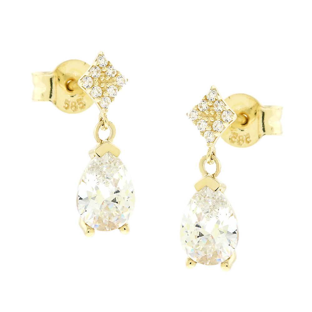 14K CUBIC ZIRCON EARRINGS