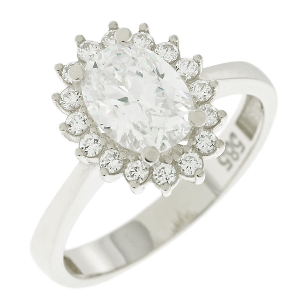 14K DIANA CZ RING