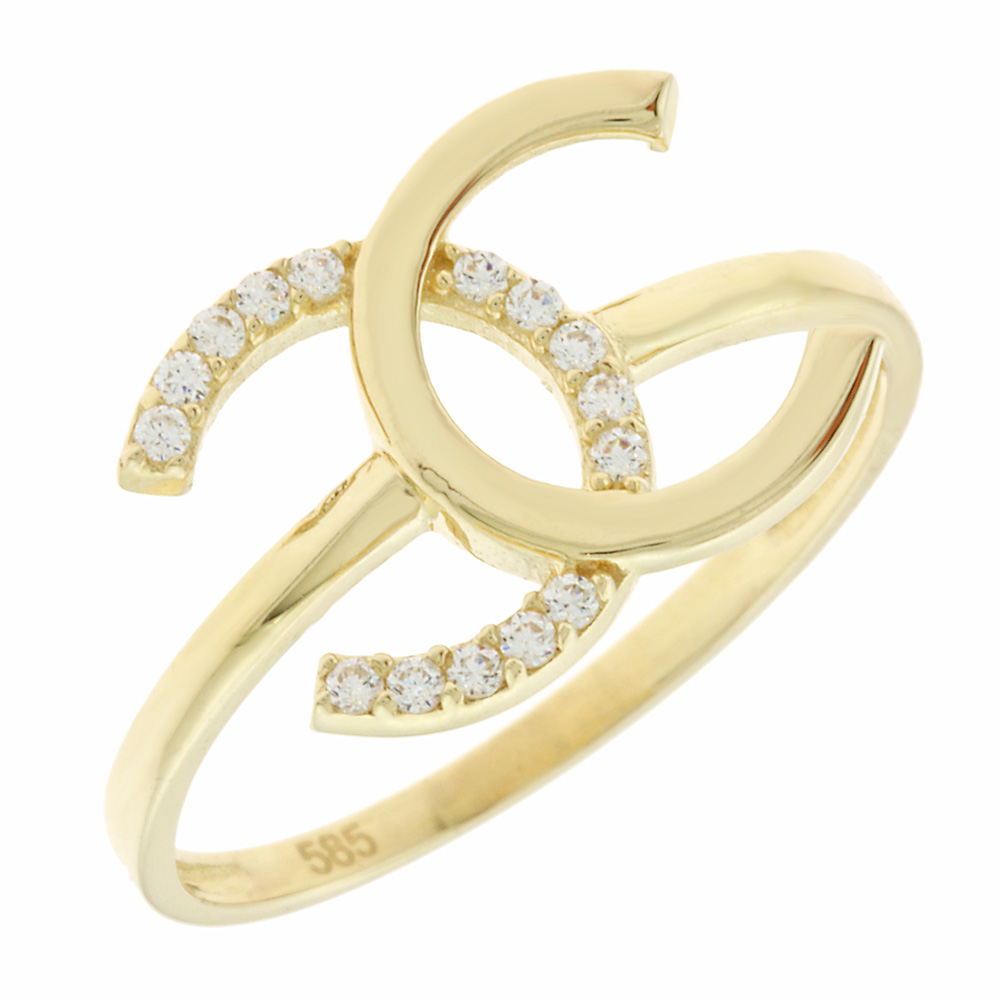 14K CHANNEL CUBIC ZIRCON RING