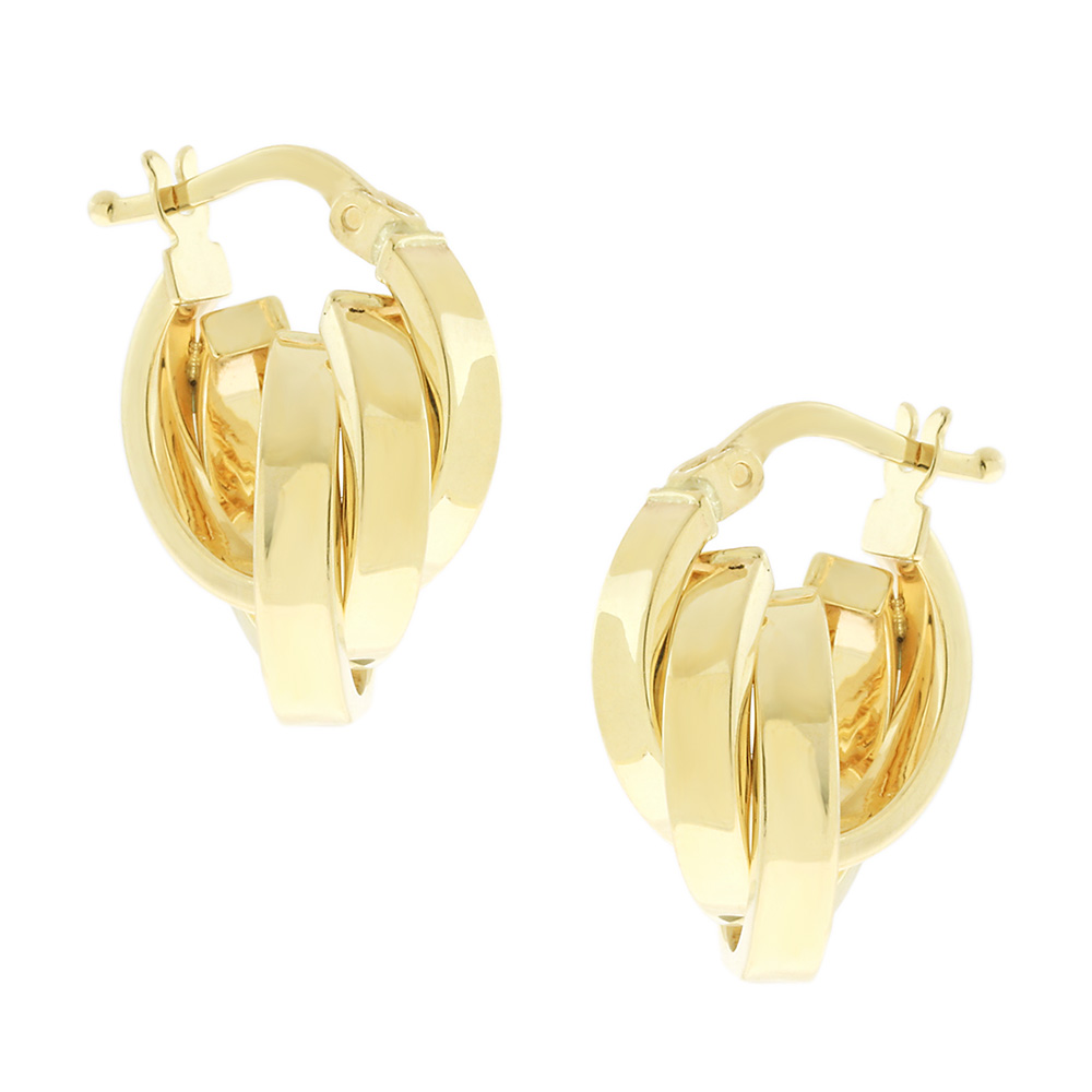 14K TRIBLE HOOPS EARRINGS