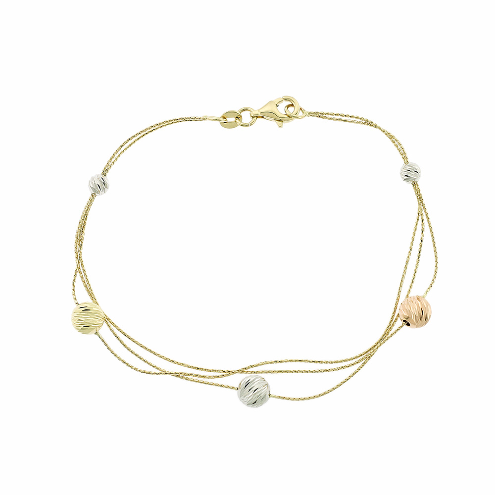 14k 3 tone bracelet