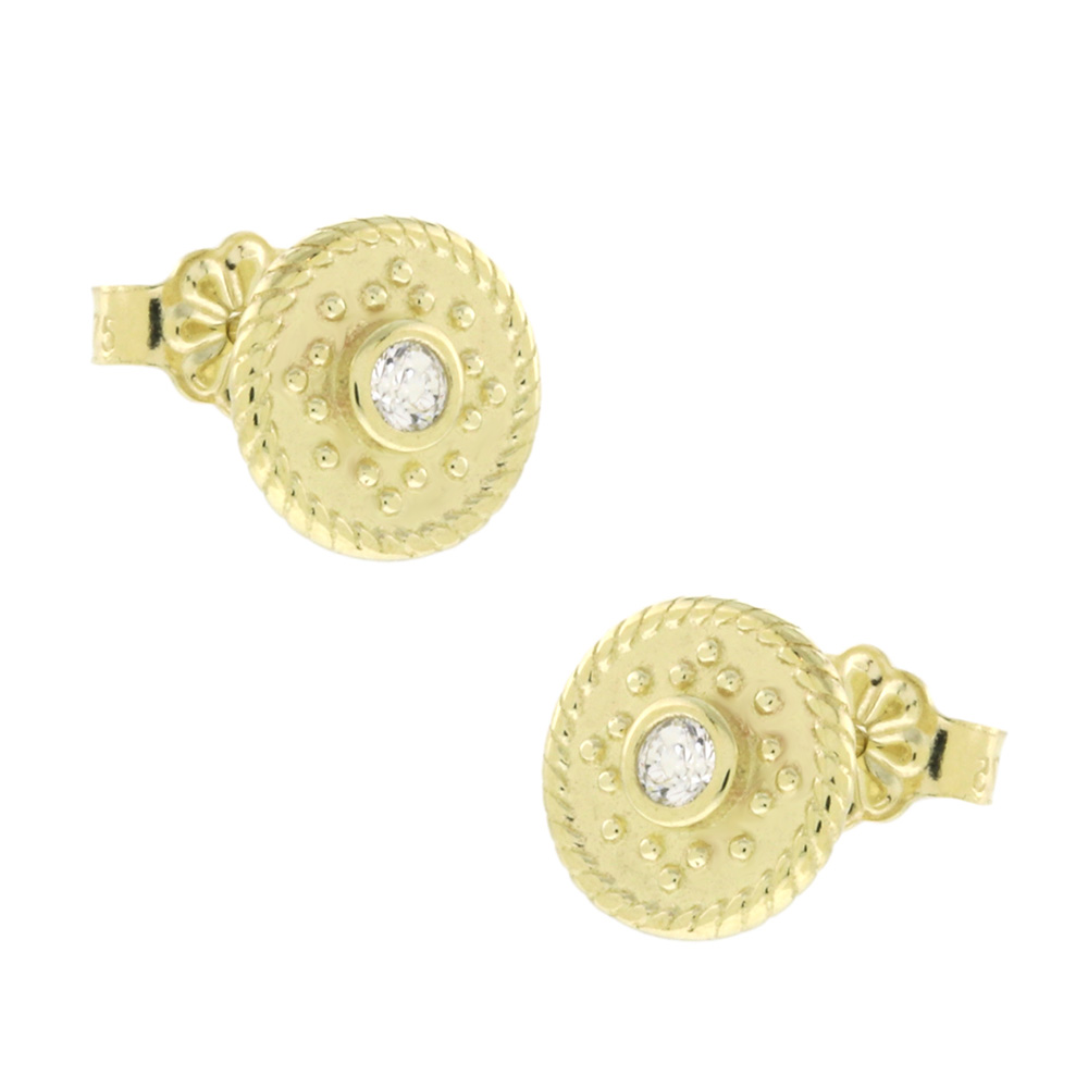 14K GOLD CUBIC ZIRCON EARRINGS