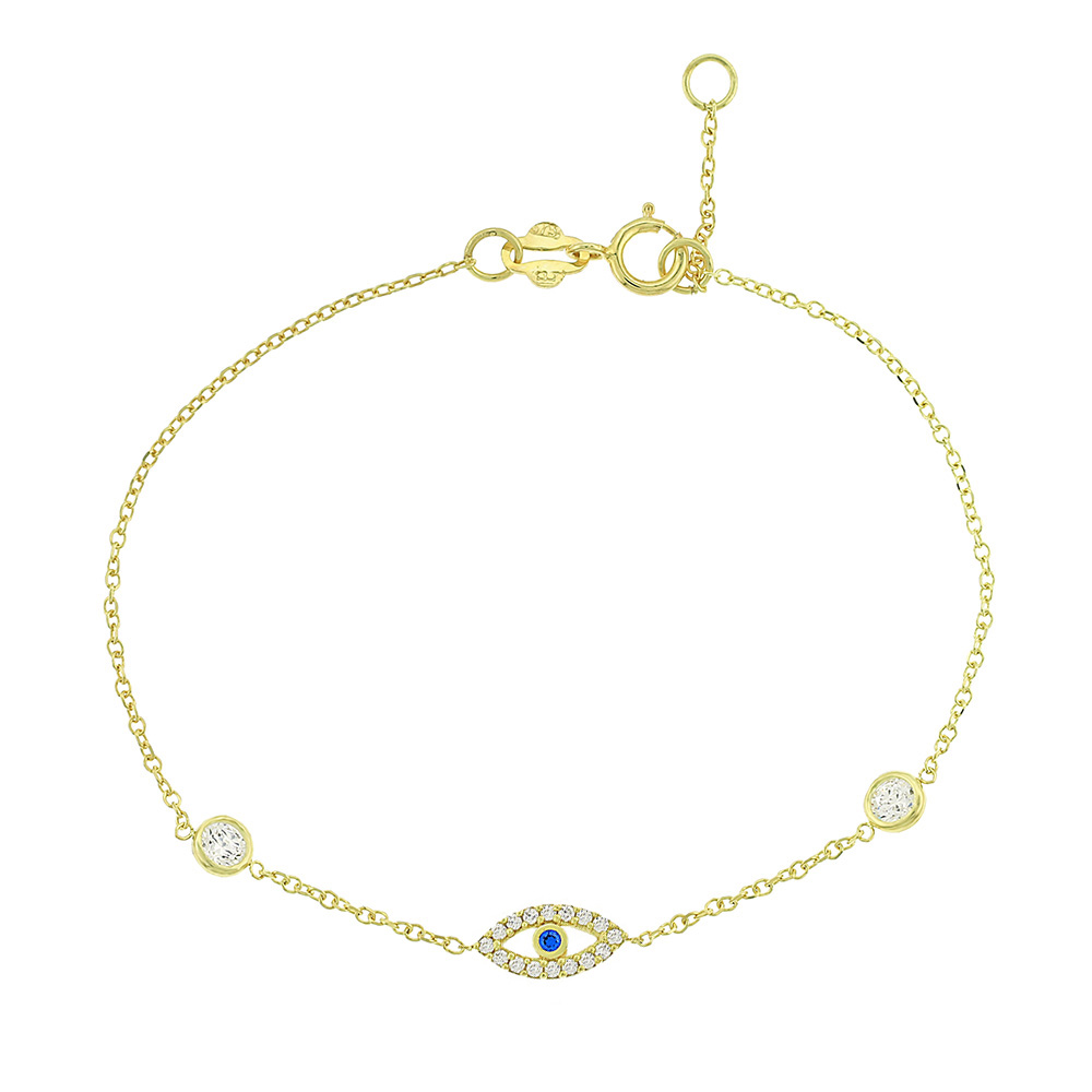14K GOLD EVIL EYE BRACELET