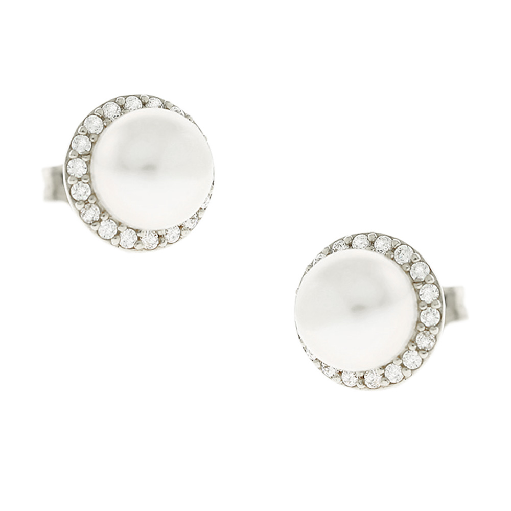 14K WHITE GOLS PEARL EARRINGS