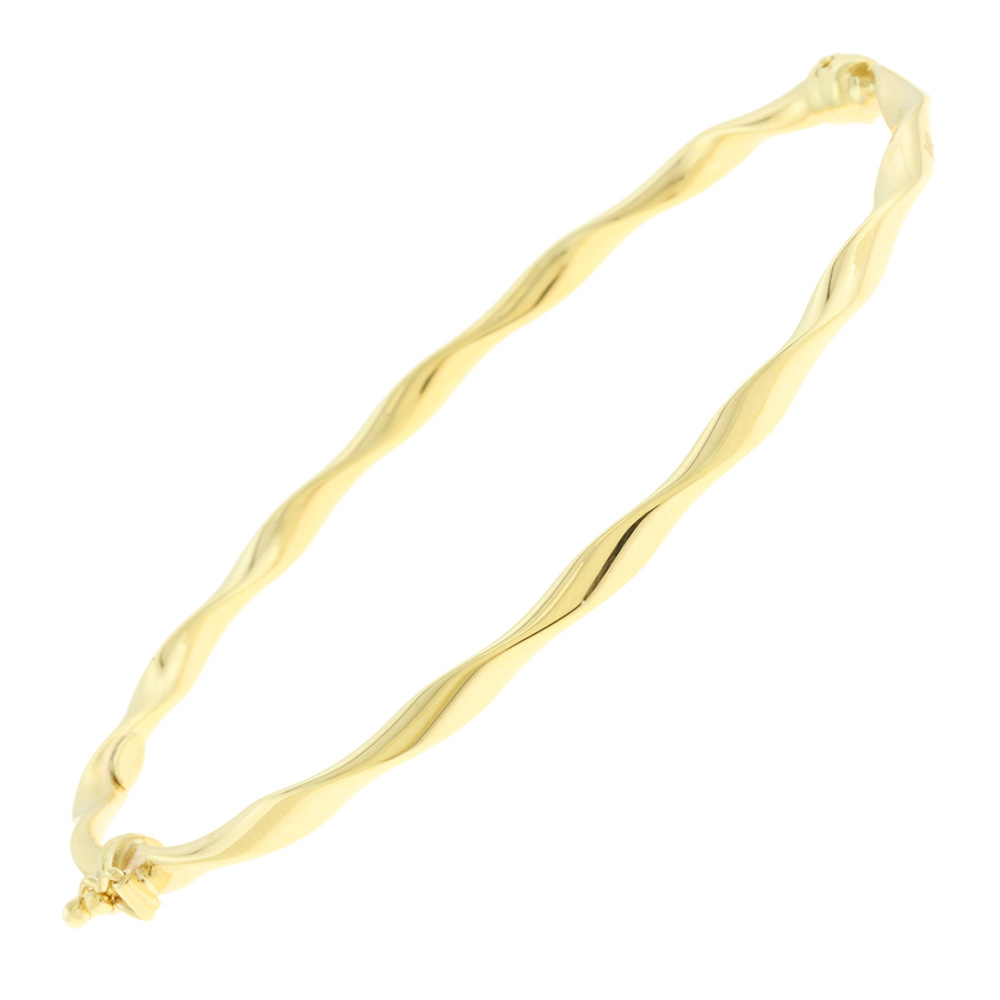 14K GOLD TWISTED BANGLE BRACELET