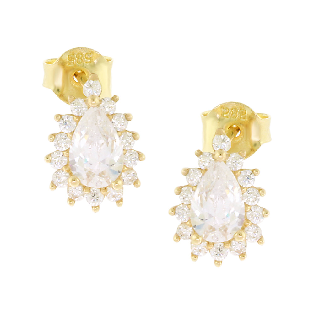 14K GOLD PEAR EARRINGS