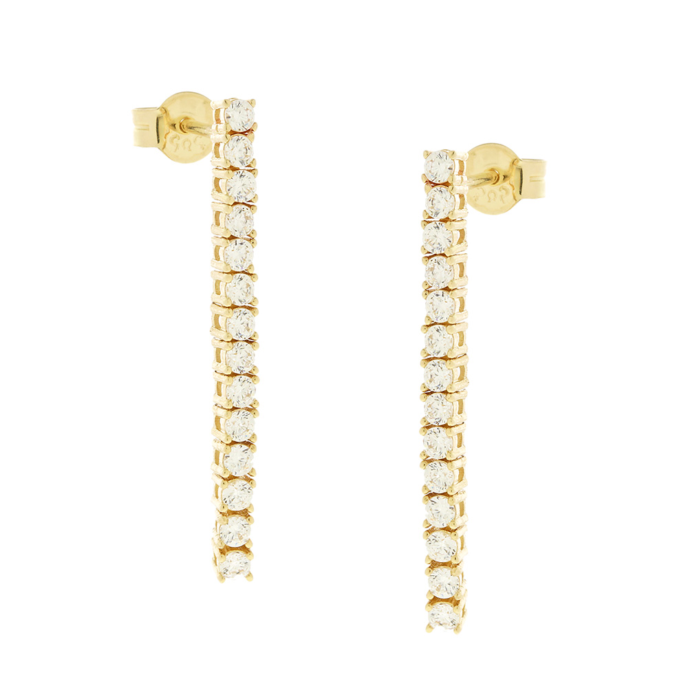 14K GOLD TENNIS EARRINGS