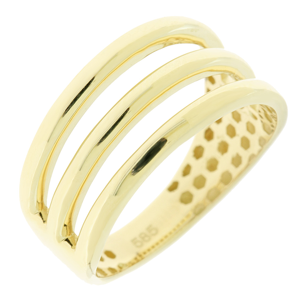 14K GOLD TRIPLE LINE RING