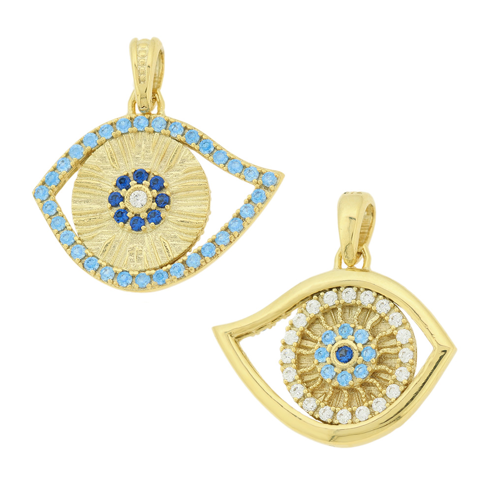9K GOLD EVIL EYE PENDANT