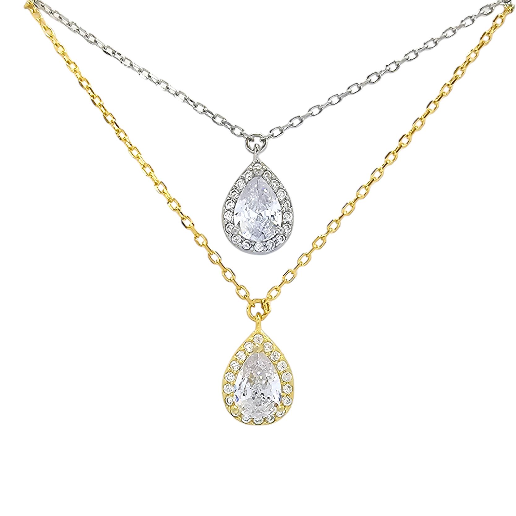 925 PEAR CUT DIANA STYLE NECKLACE
