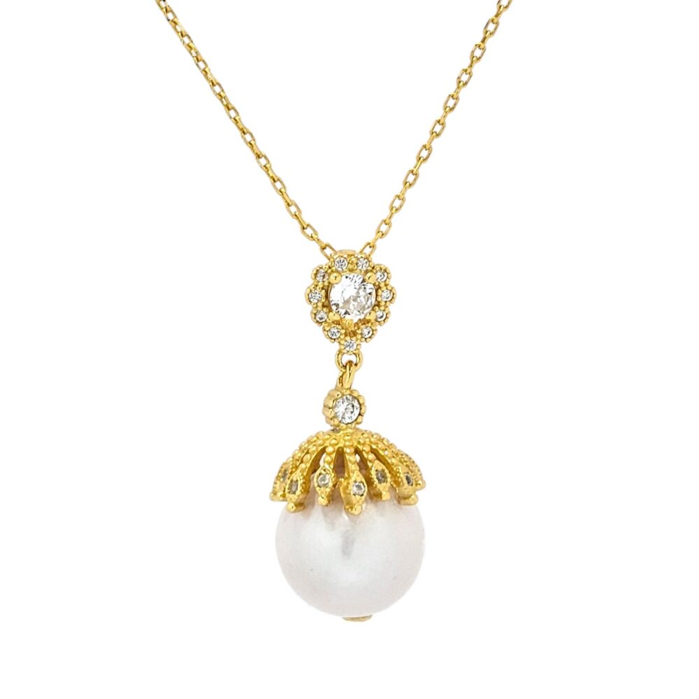 925 GOLD PLATED PEARL NECKLACE