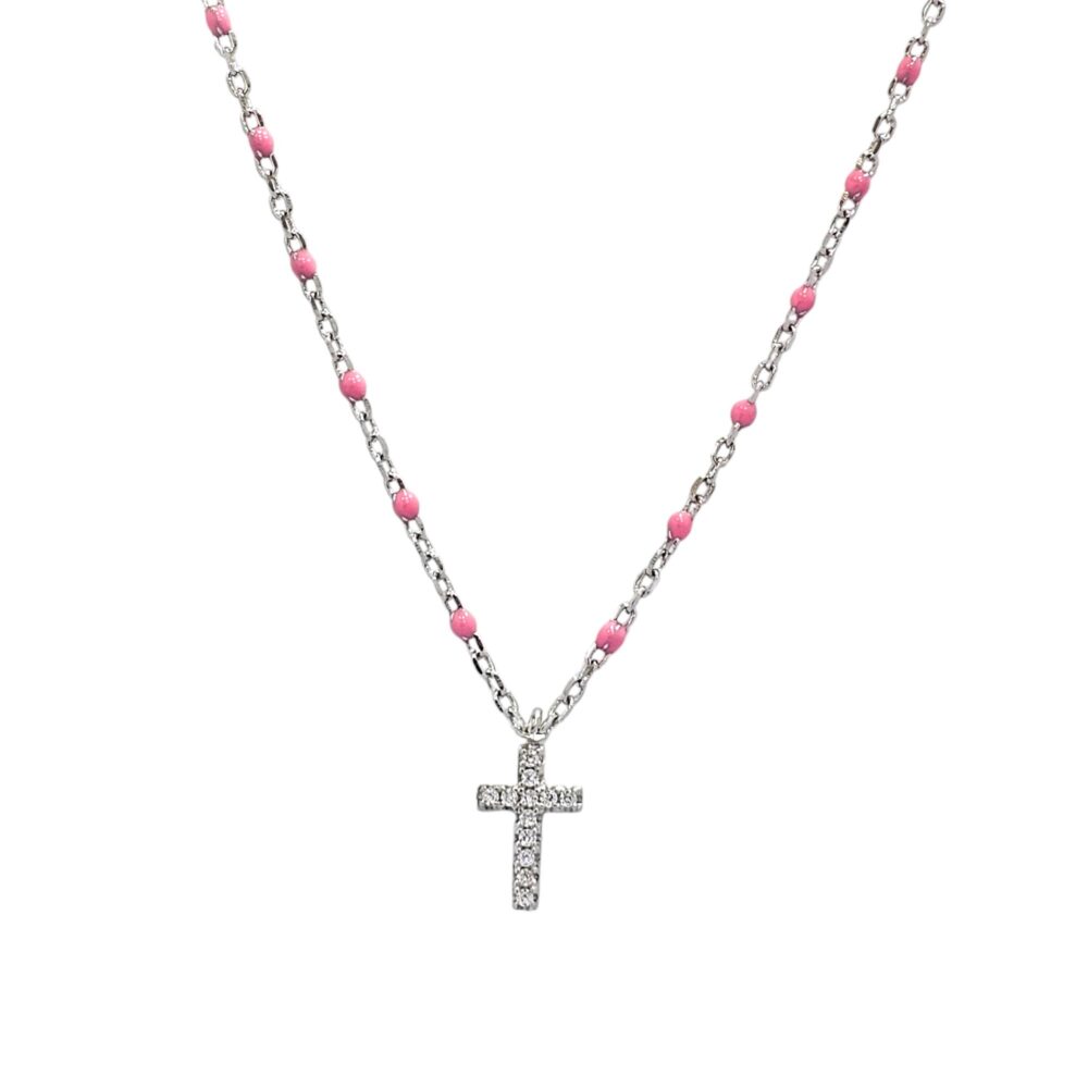 925 CROSS ROSARIUM NECLACE