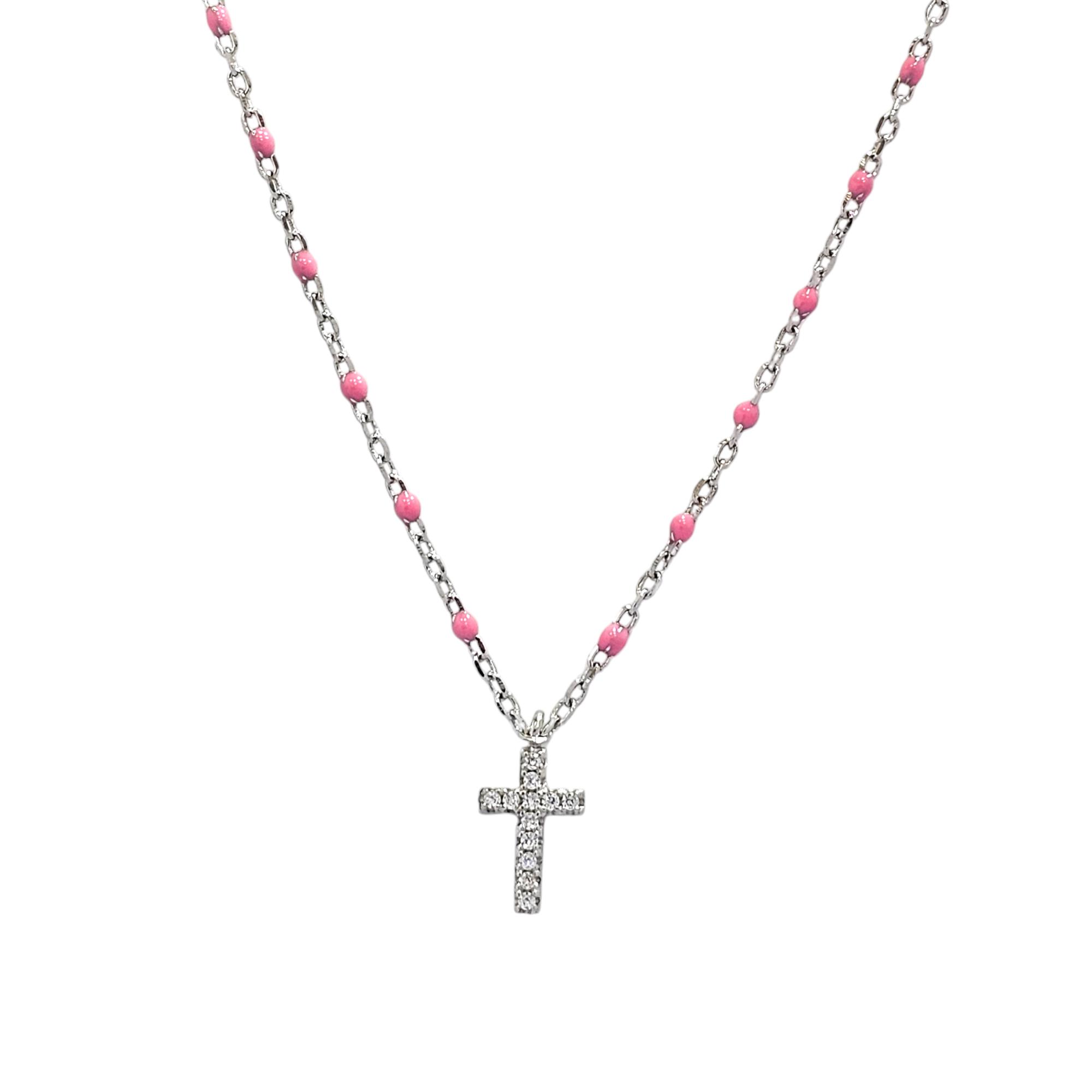 925 CROSS ROSARIUM NECLACE