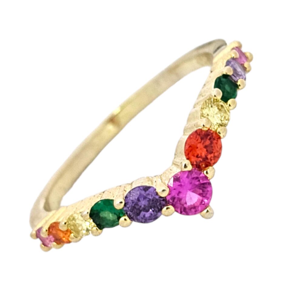 925 MULTICOLUR STONES RING