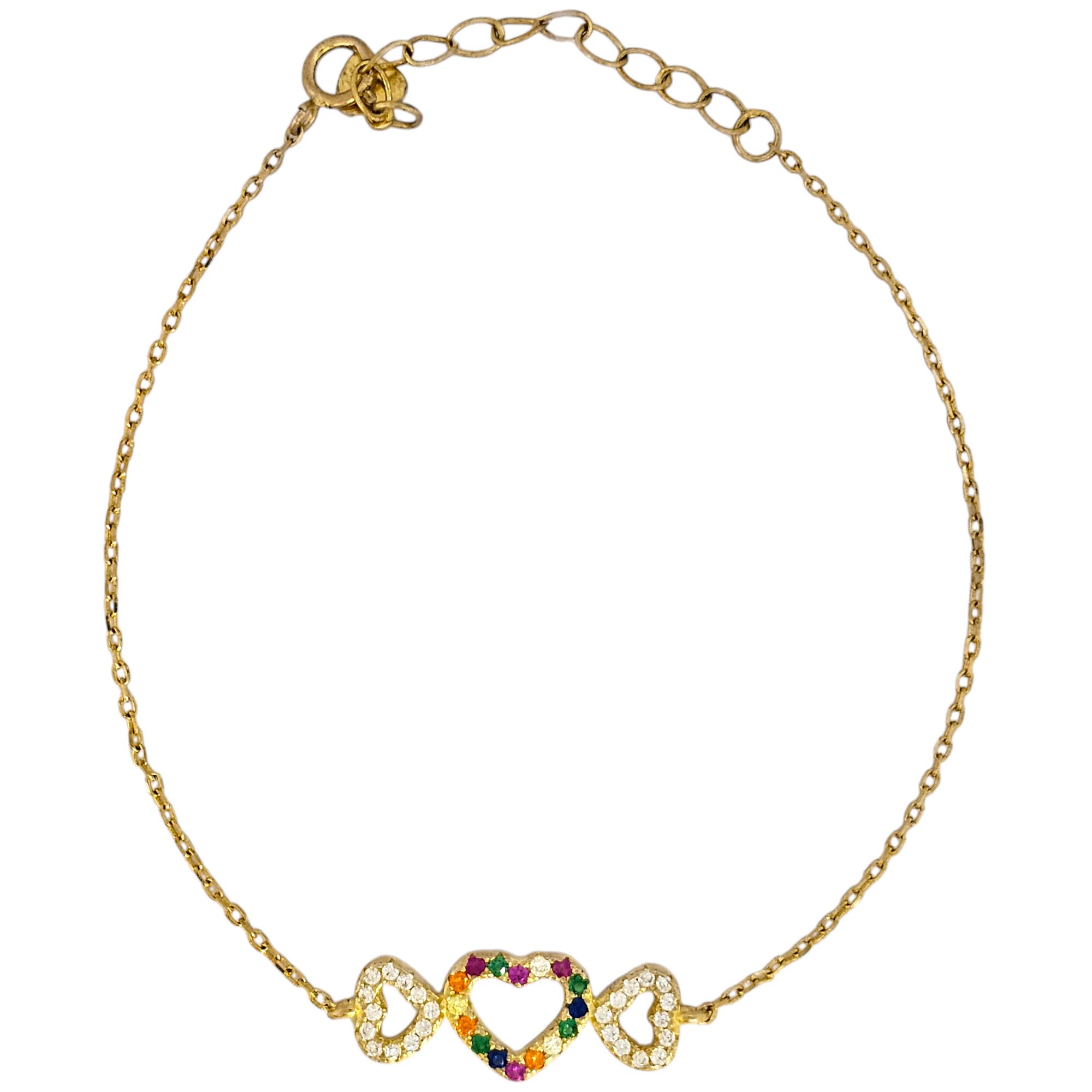 925 RAINBOW HEART BRACELET