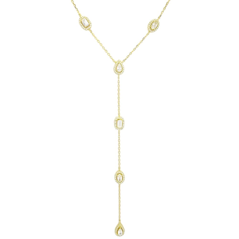 925 HANGING STONE LINE NECKLACE