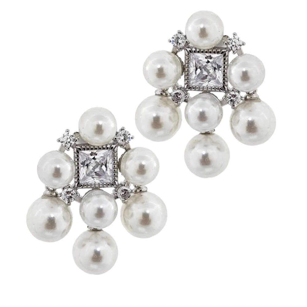 925 PEARL AND ZIRCON EARRINGS