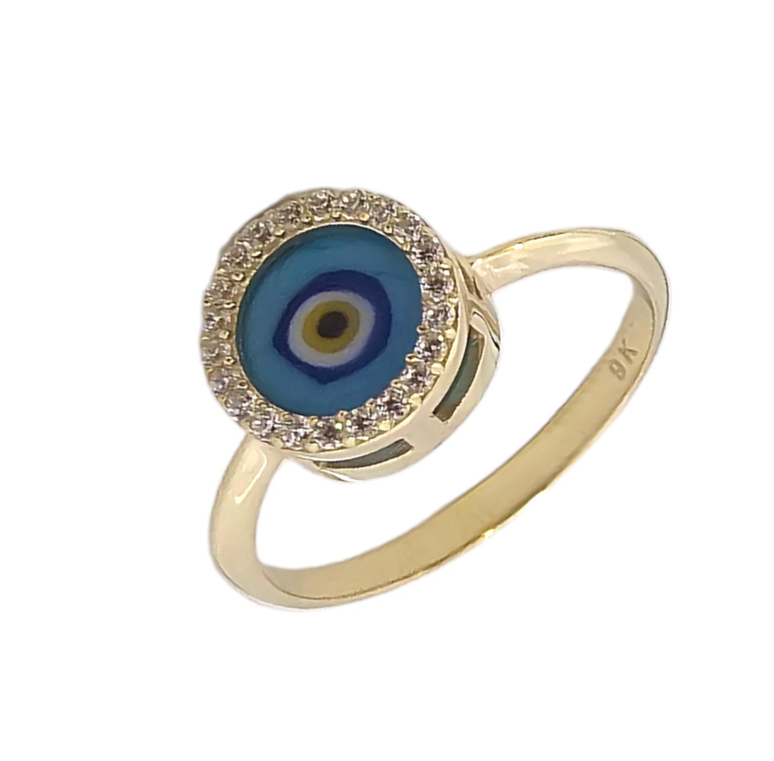 9K GOLD EVIL EYE RING