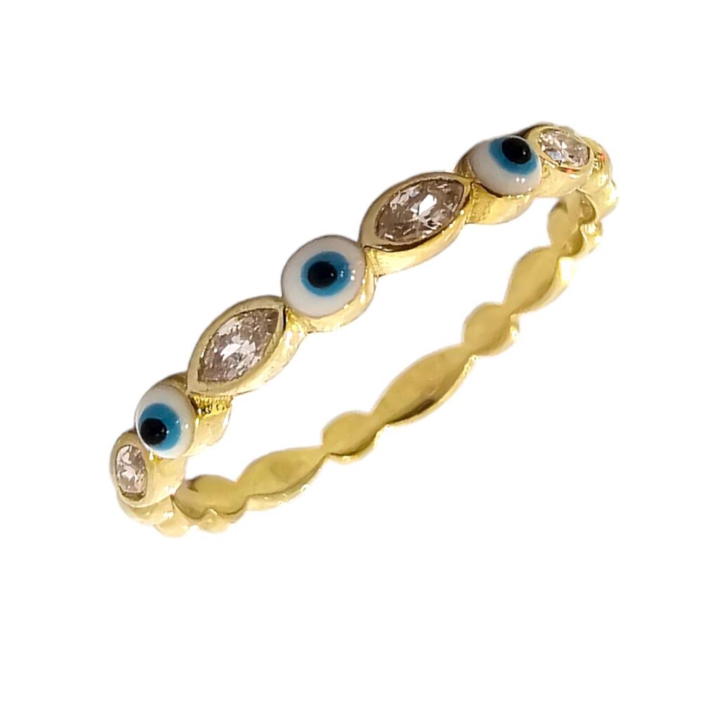 9K GOLD EVIL EYE RING