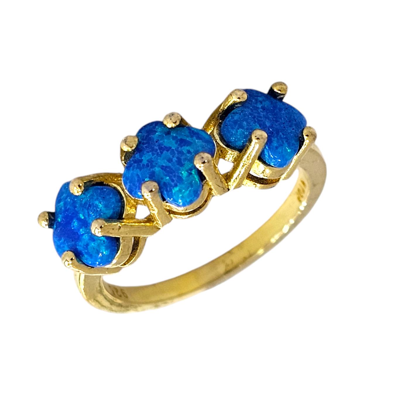 925 BLUE OPAL RING