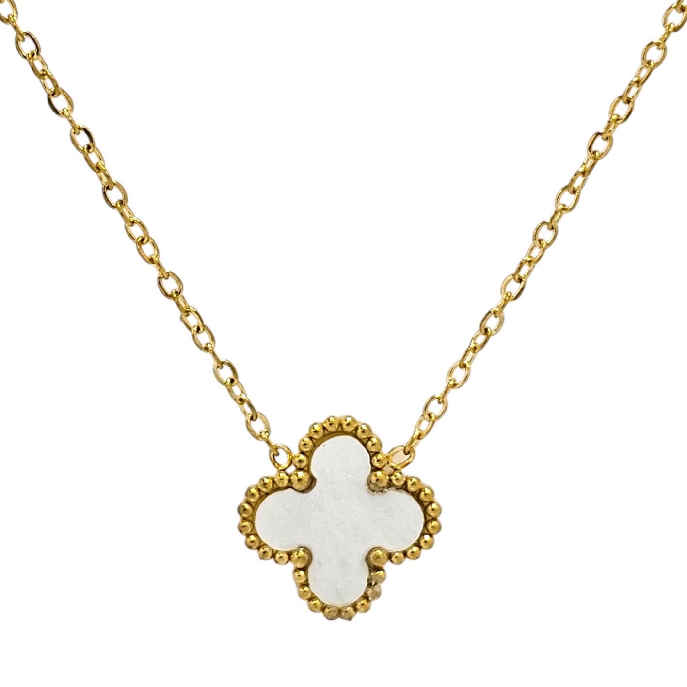 STAINLESS STEEL VANCLEEF NECKLACE