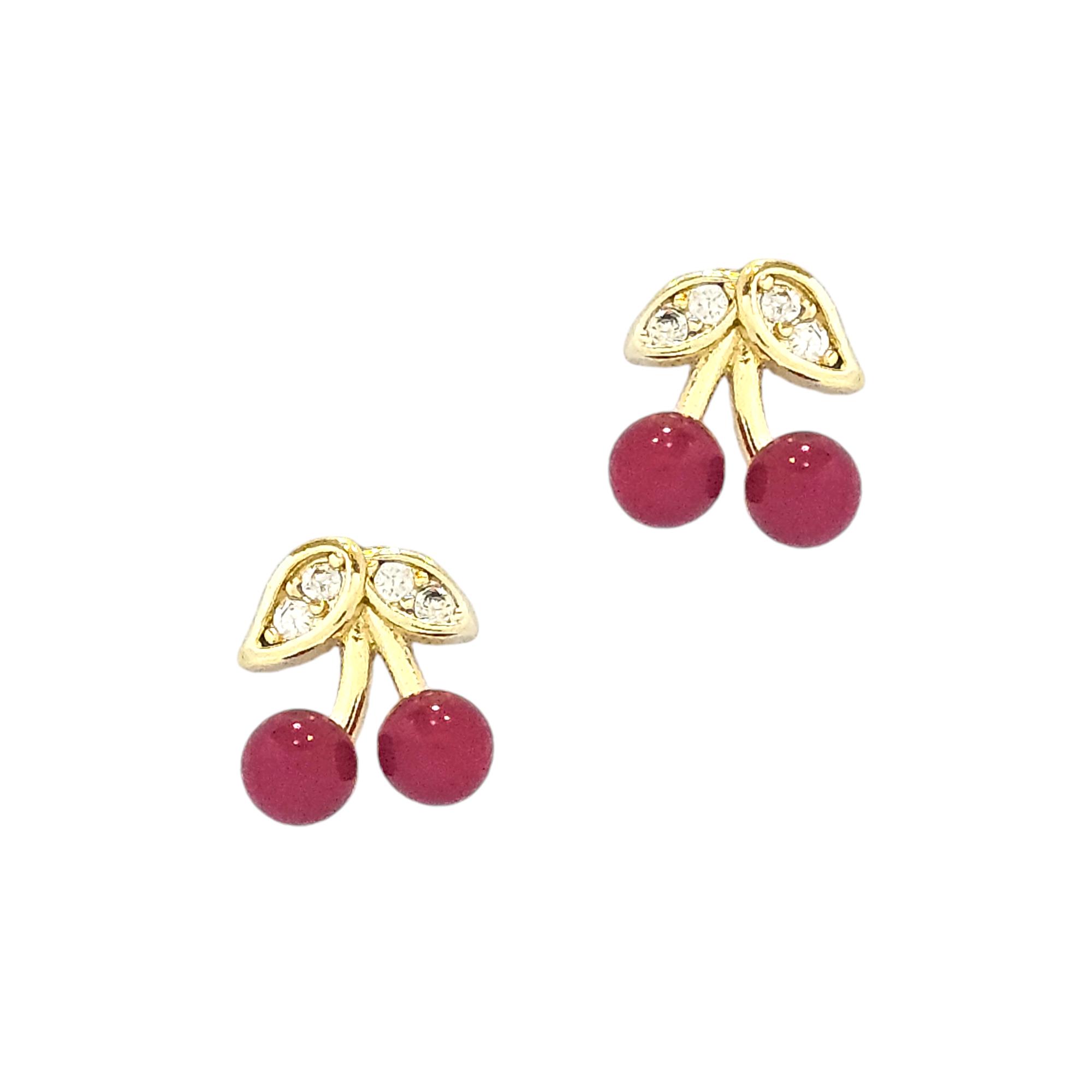 STAINLESS STEEL CHERRY KIDS STAT EARRINGS