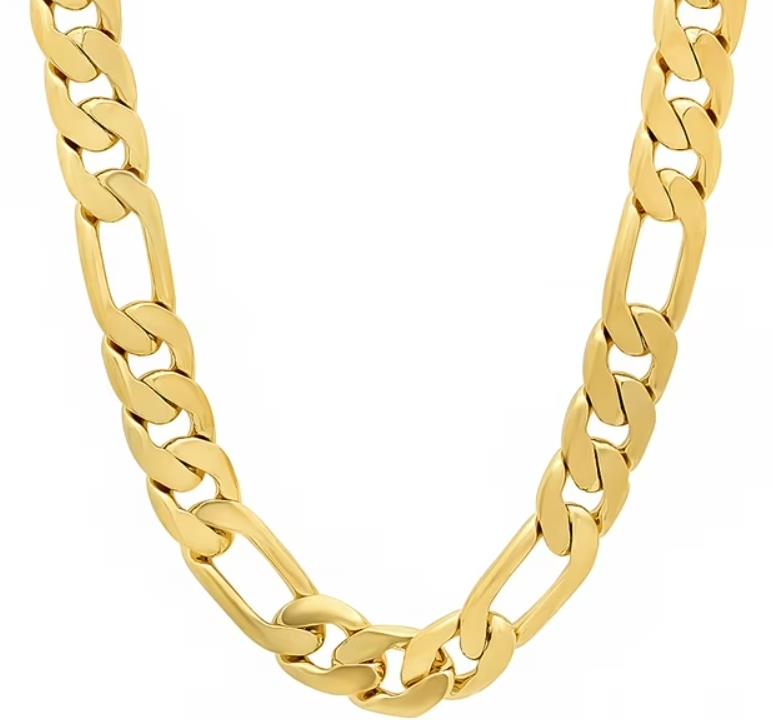STAINLESS STEEL FIGARO CHAIN NECKLACE