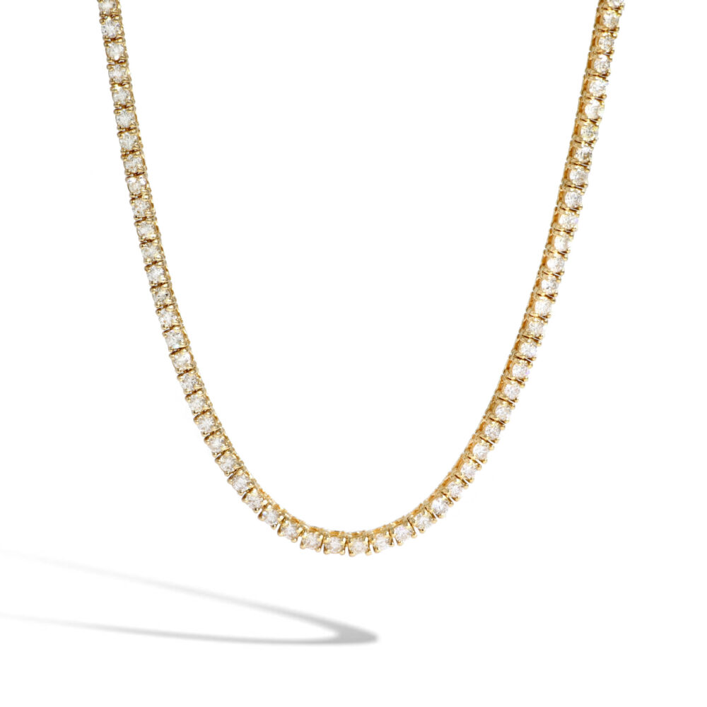 925 STERLING SILVER GOLD PLATED TENNIS NECKLACE