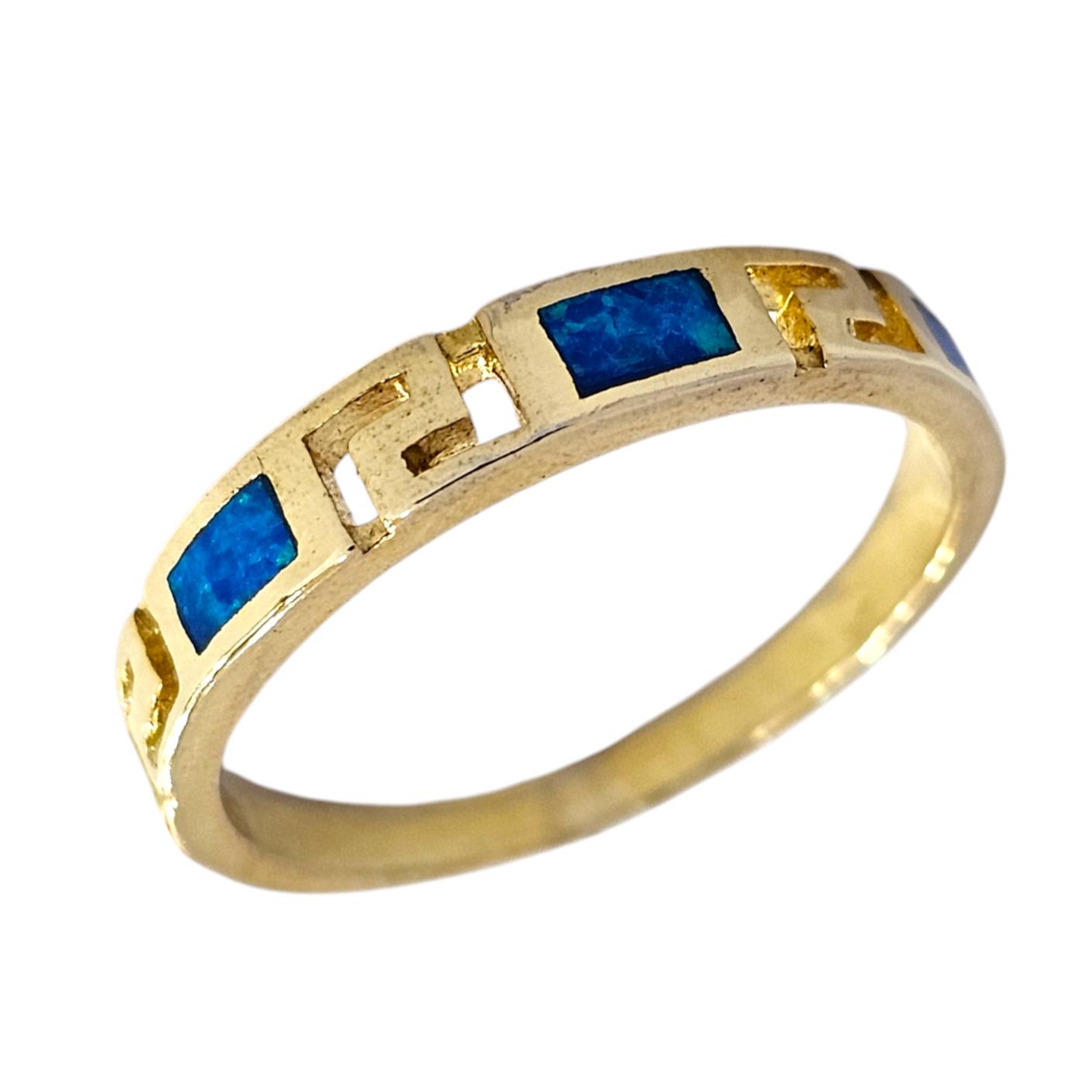 925 BLUE OPAL MEANDER RING