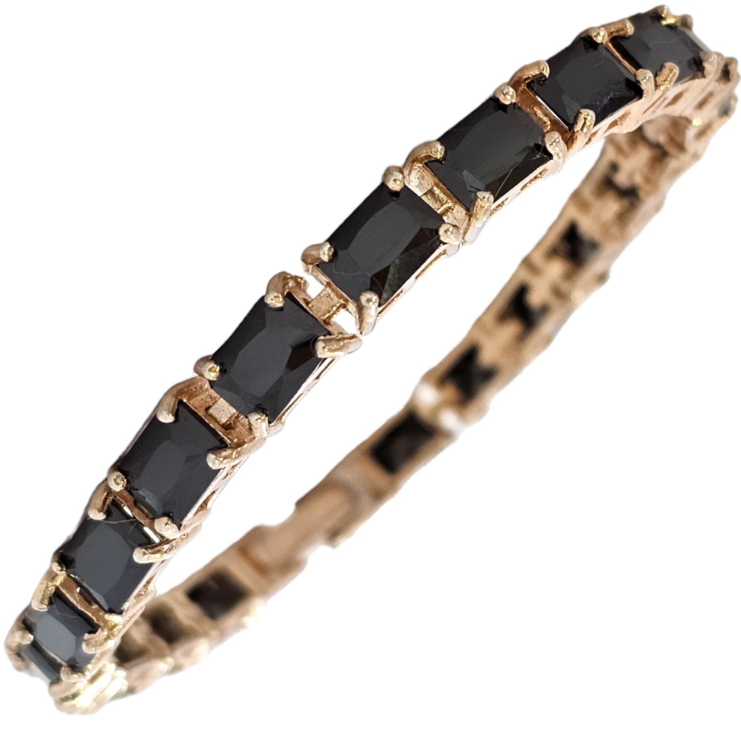 925 ROSE GOLD BLACK TENNIS BRACELET