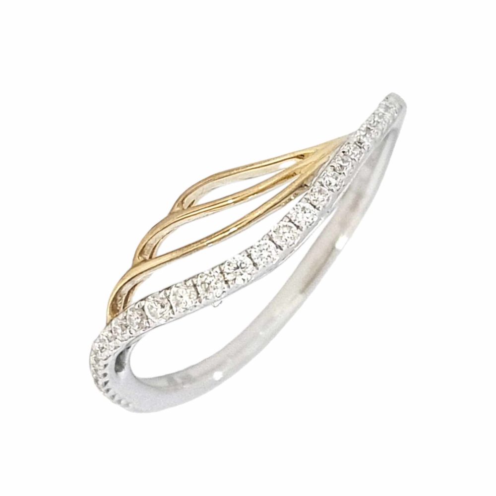 18K DOUBLE TONE 0.147CTW DIAMOND RING