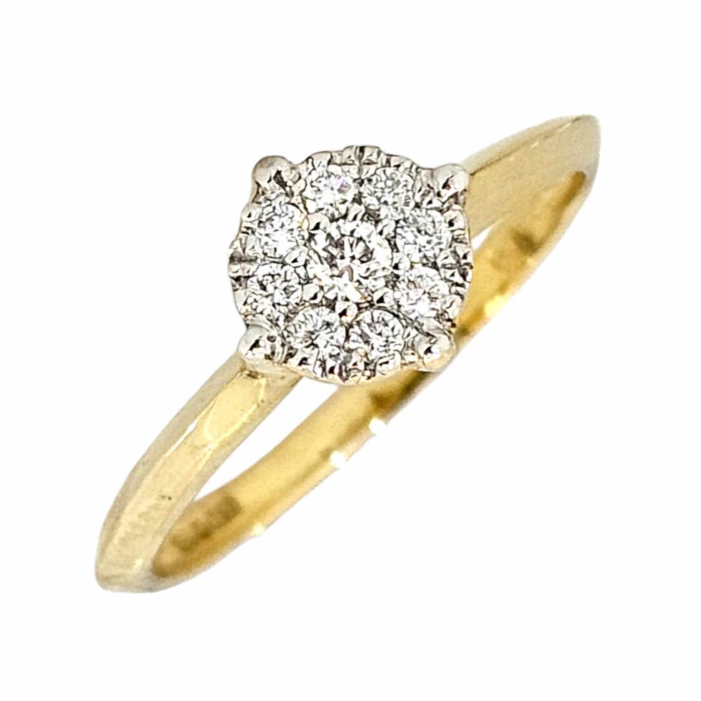 18K GOLD 0.16CTW DIAMOND RING
