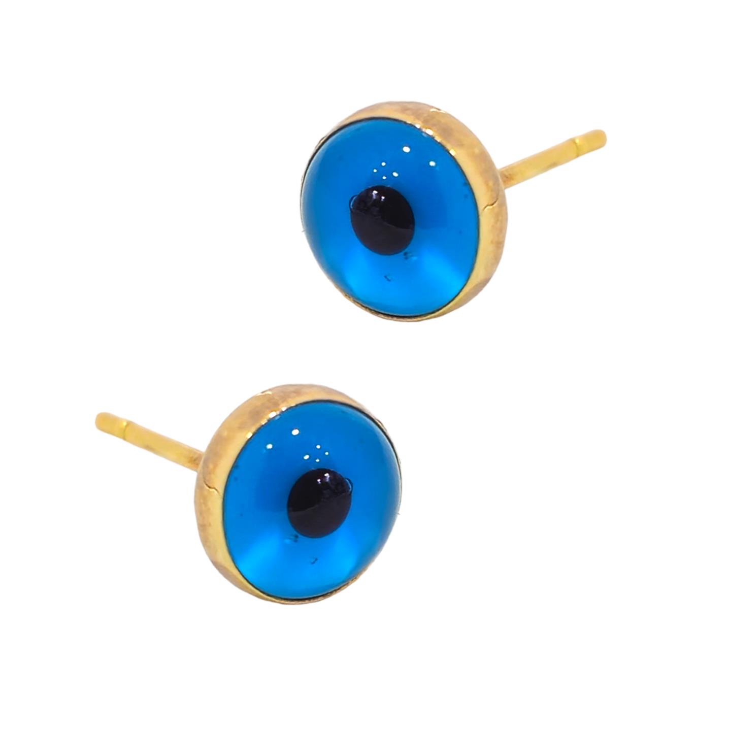 14K GOLD EVIL EYE STAT EARRINGS