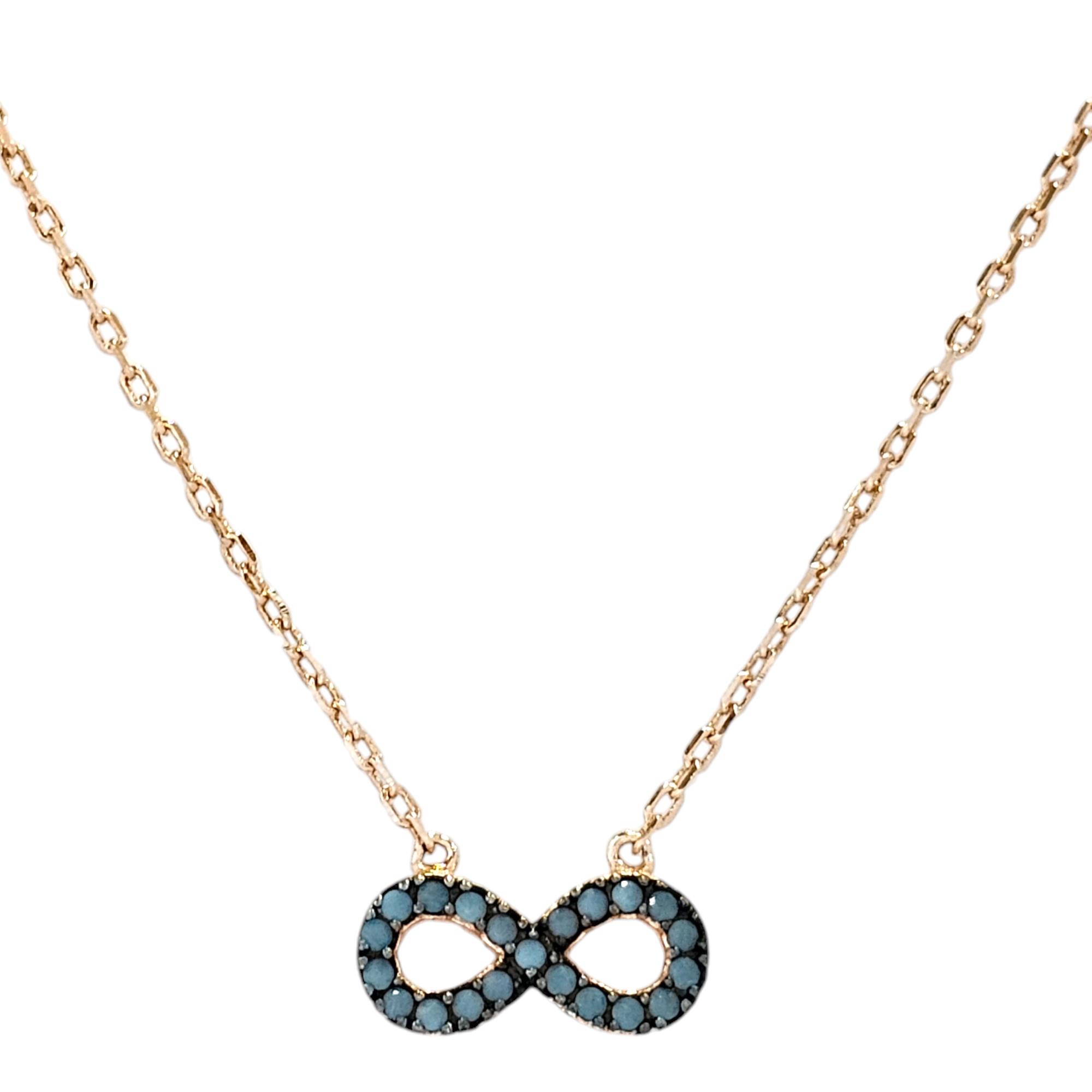 925 ROSE GOLD INFINITY TURQUOISE NECKLACE