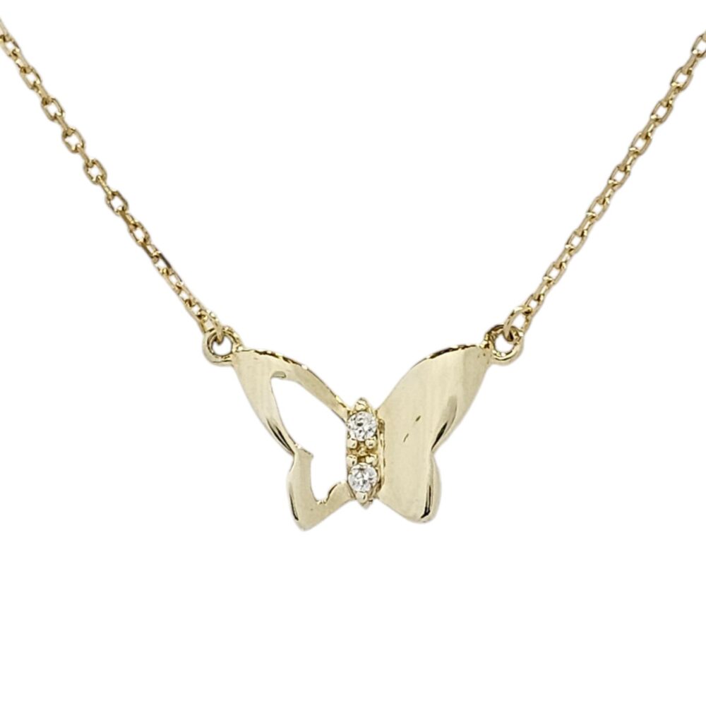 9K GOLD BUTTERFLY NECKLACE