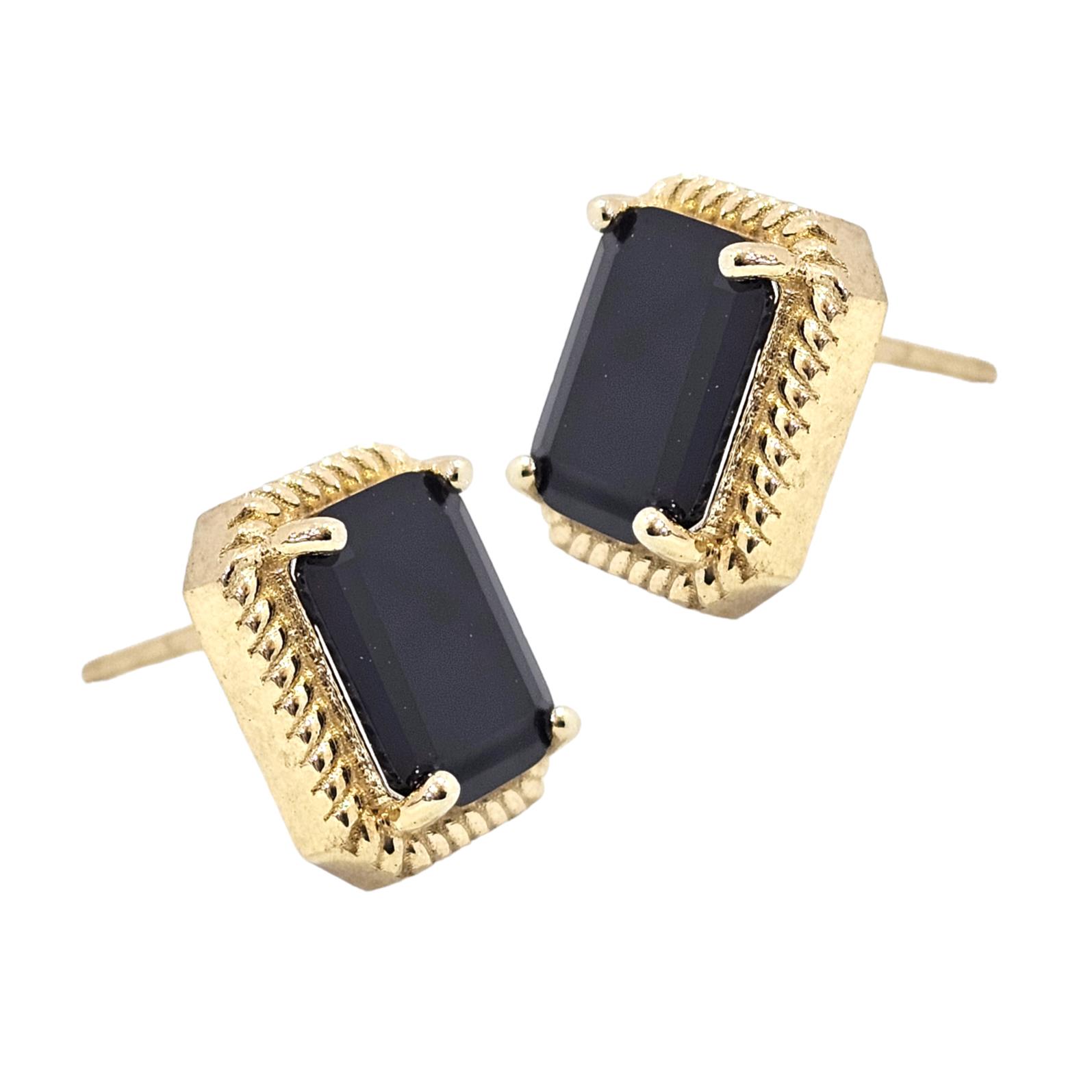 9K ONYX STAT EARRINGS