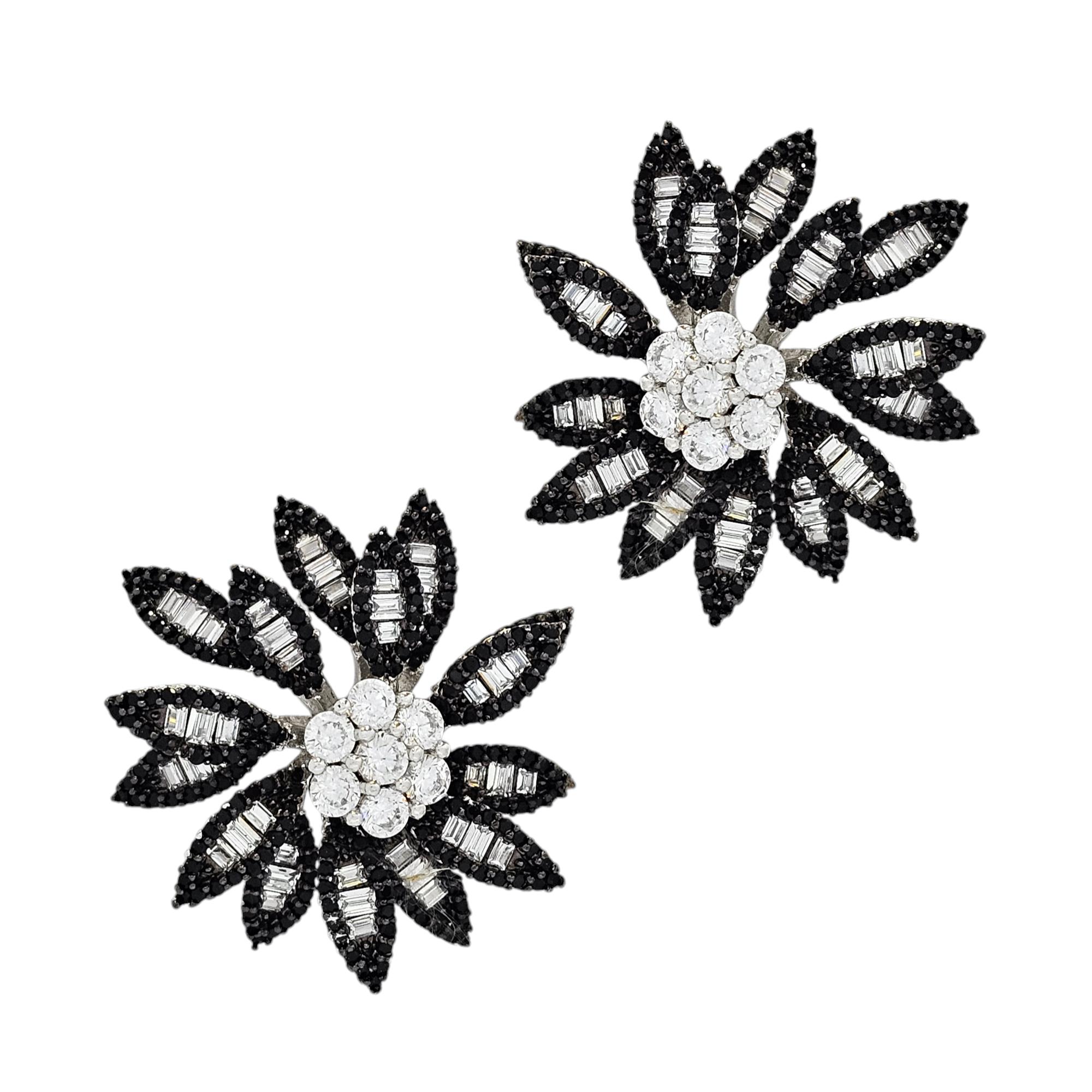 925 RHINESTONE FLOWER EARRINGS