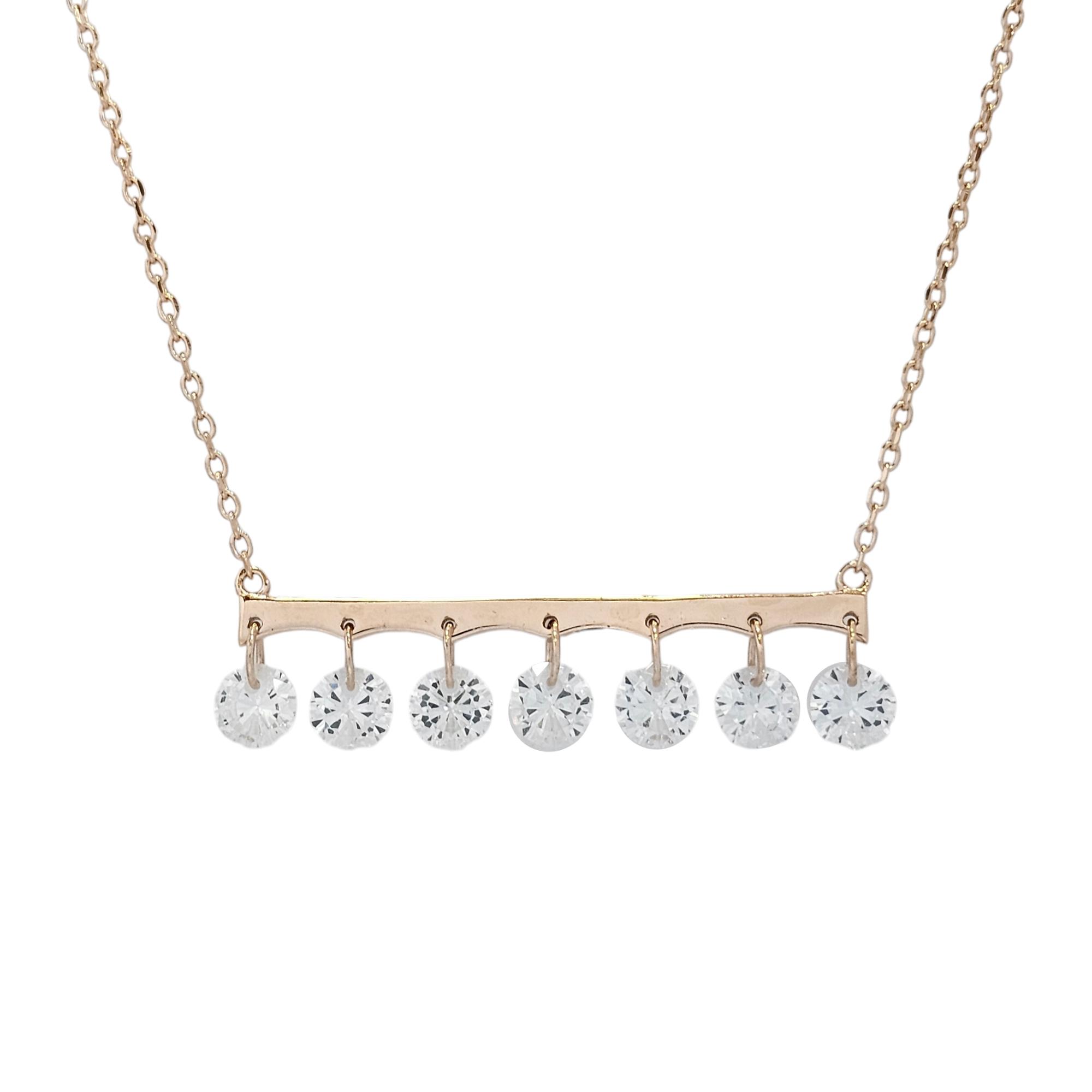 925 ROSE GOLD ROUND BRILLIANT CUT NECKLACE