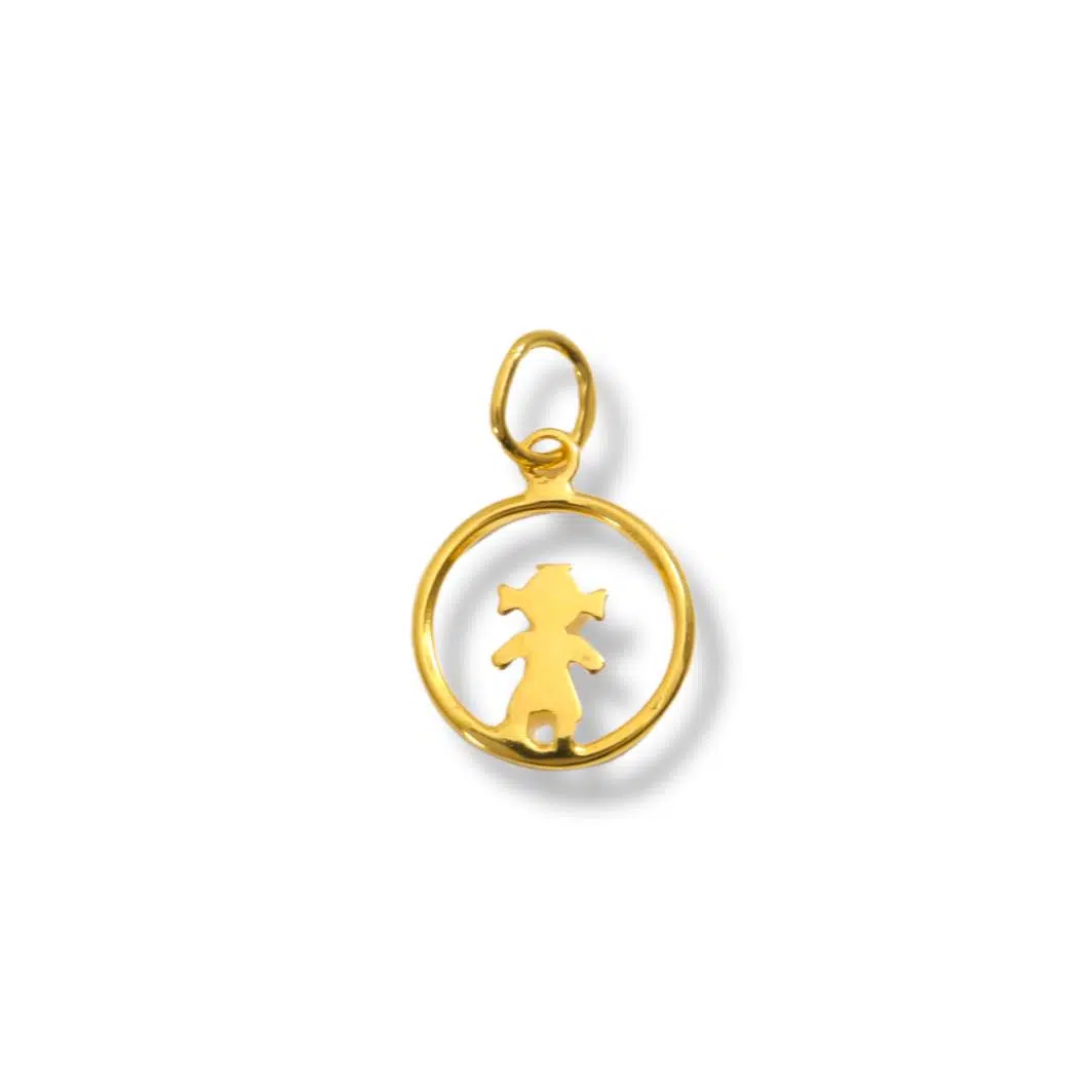 9K GIRL IN HOOP PENDANT