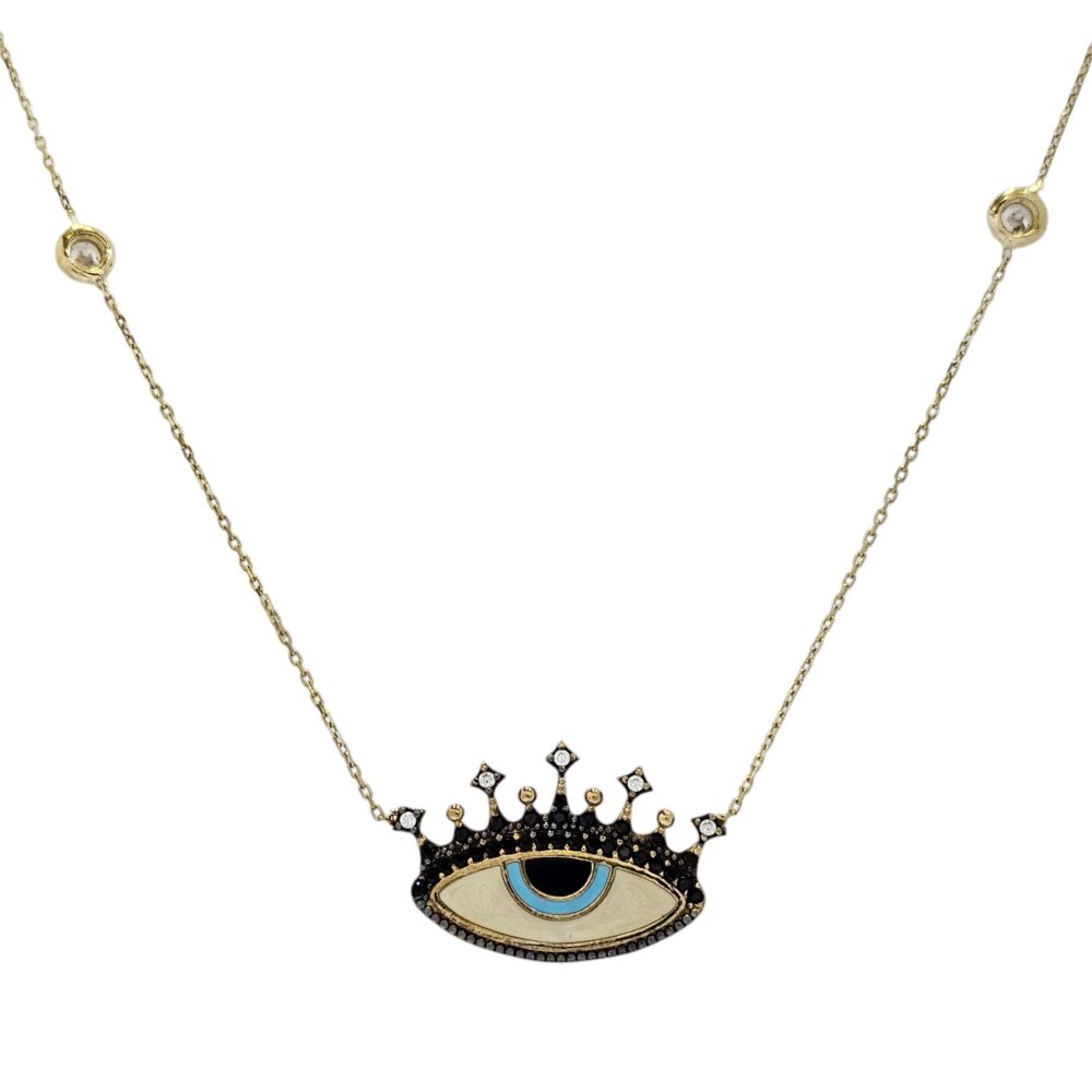 9K GOLD EVIL EYE NECKLACE