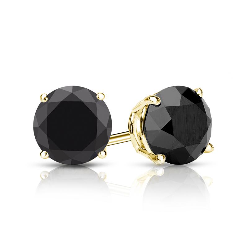 18K 0.58CTW NATURAL BLACK DIAMONDS STAT EARRINGS