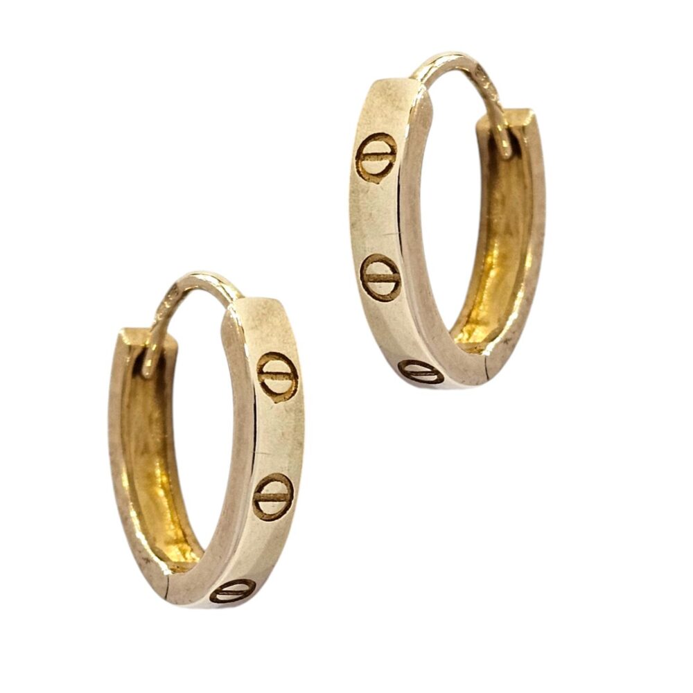 9K GOLD CARTIER HOOP EARRINGS